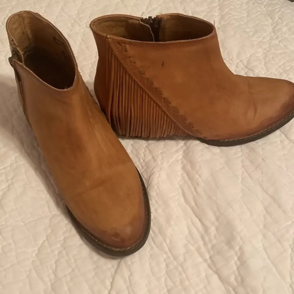 Circle G by Corral Ladies Tan/brown Side Fringe‎ Bootie Q0035